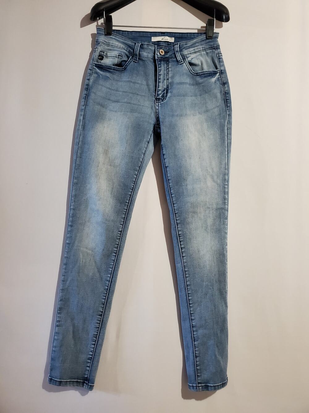 KanCan Light Stone Wash Mid Rise Skinny Jeans Womens Size 27 Distressed Denim